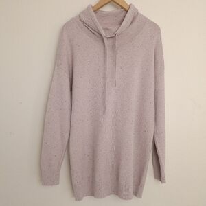 J. Jill Purejill Light Blush Pink Longsleeve Speckled Cowl Neck Tunic Sweater